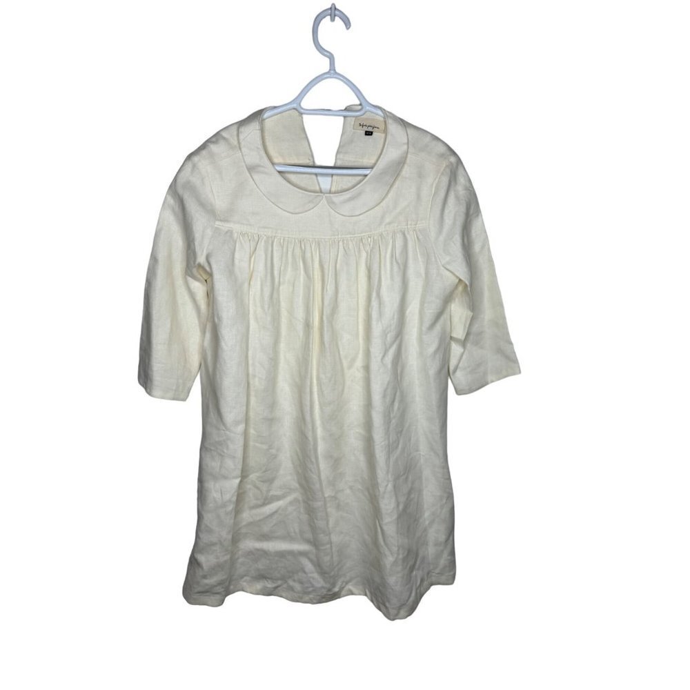 Women's Cream Peter Pan Collar dress